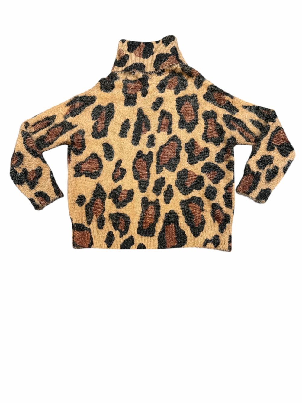 Show Me Your Mumu Cheetah Fever Knit Leopard Print Fuzzy Turtleneck Sweater XS/S - Picture 4 of 11